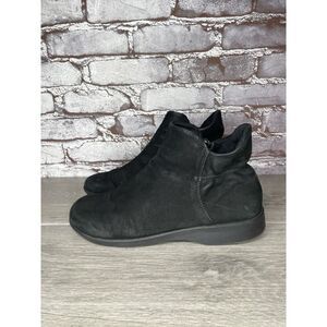 Arcopedico Black Nubuck Leather Side Zip Wedge Ankle Booties Women 40EU/9.5M US